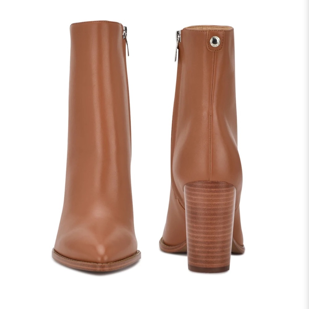 Nine West Tryme 9x9 Heeled Booties- Tan/brown